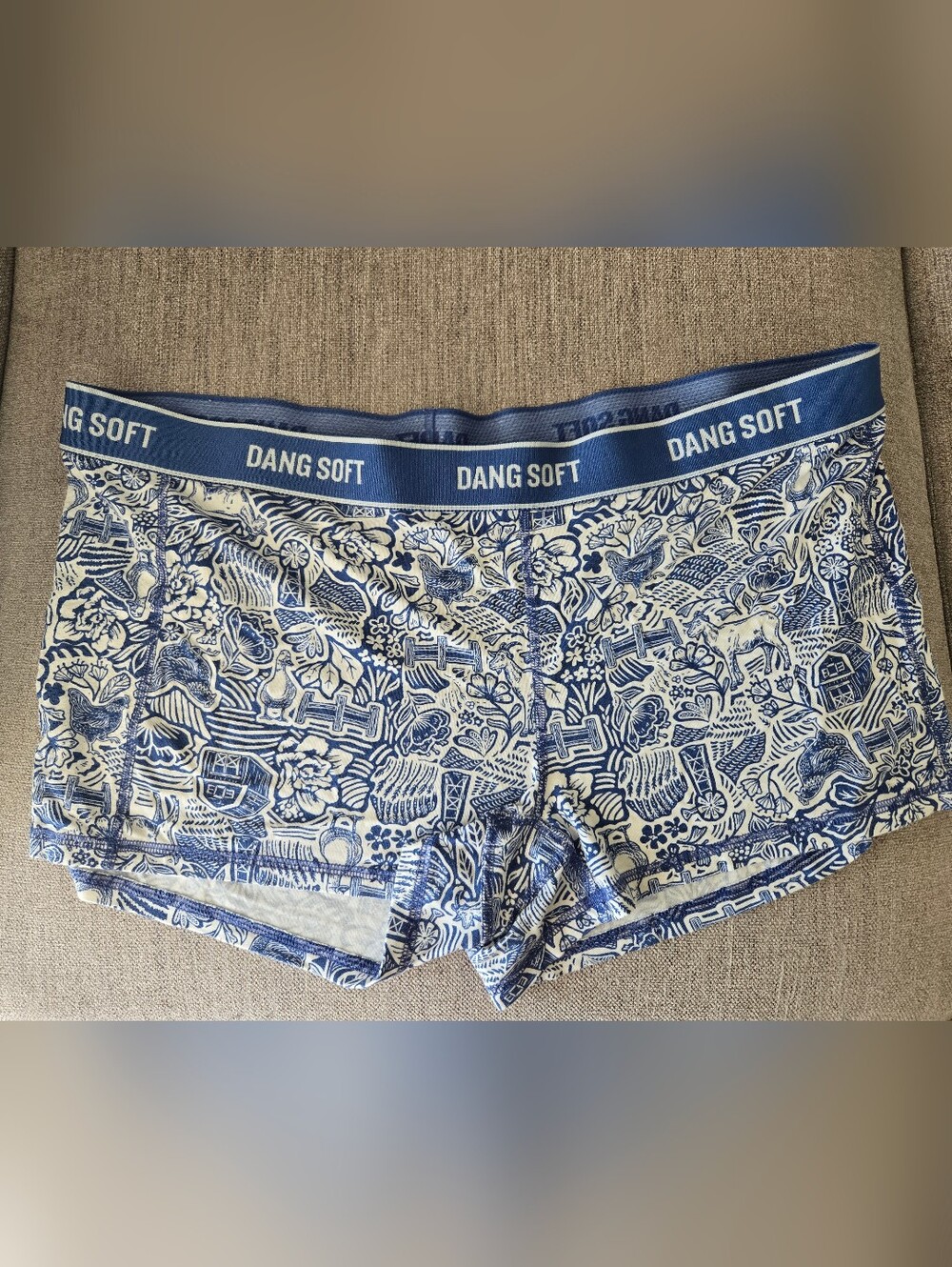 NWOT Duluth Trading Co Light Blue & White Farmhouse Women's  Briefs/Shorts XL